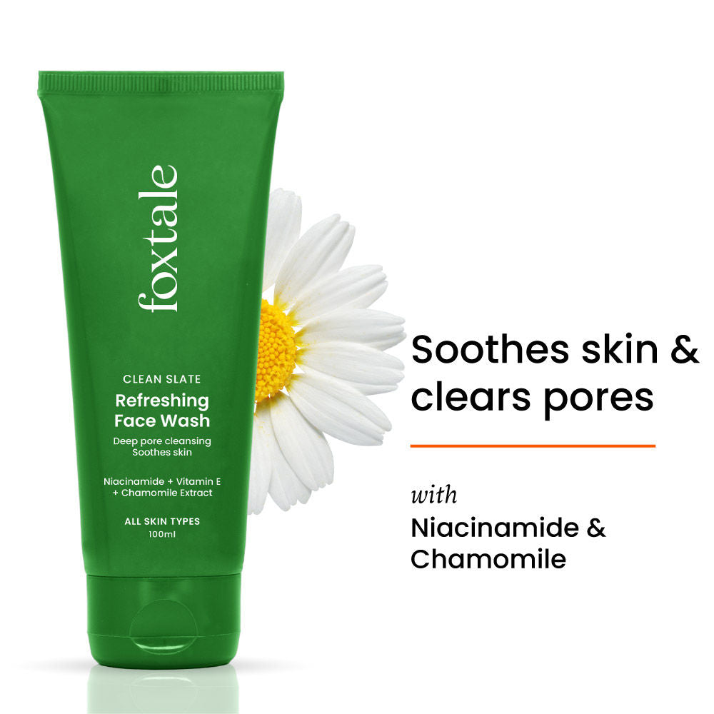 Refreshing Face Wash with Niacinamide & Vitamin E, Deeply Cleans Pores and Soothes Skin