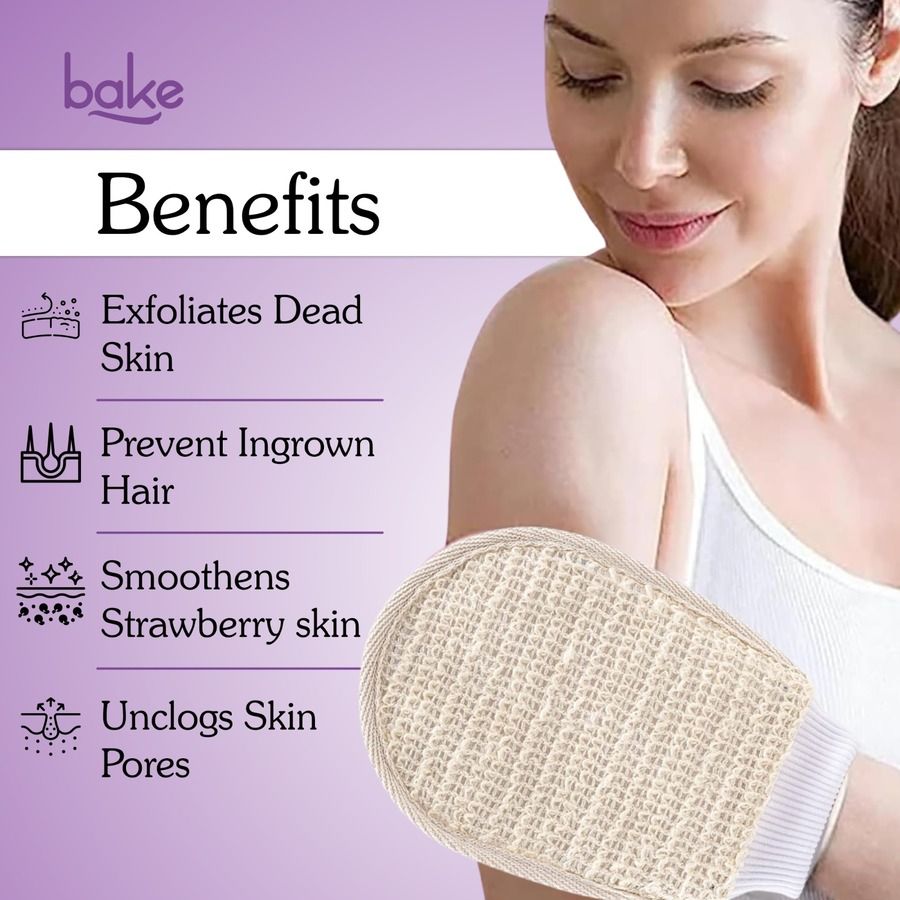Exfoliating Bath Glove for Dead Skin,Tan Removal, Strawberry Skin, Body Acne & Ingrown Hair