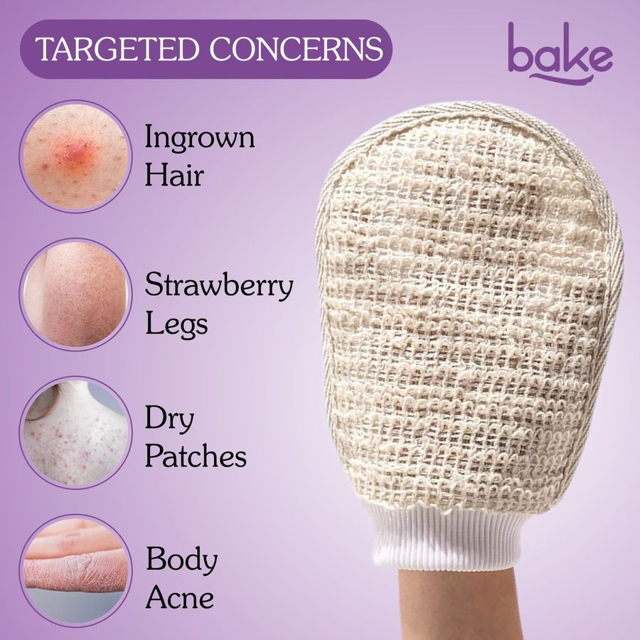 Exfoliating Bath Glove for Dead Skin,Tan Removal, Strawberry Skin, Body Acne & Ingrown Hair