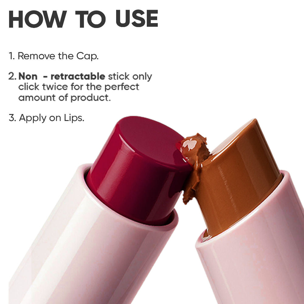 Tinted Lip Balm with Shea Butter & Jojoba Oil Brightens, Moisturizes Dry Lips