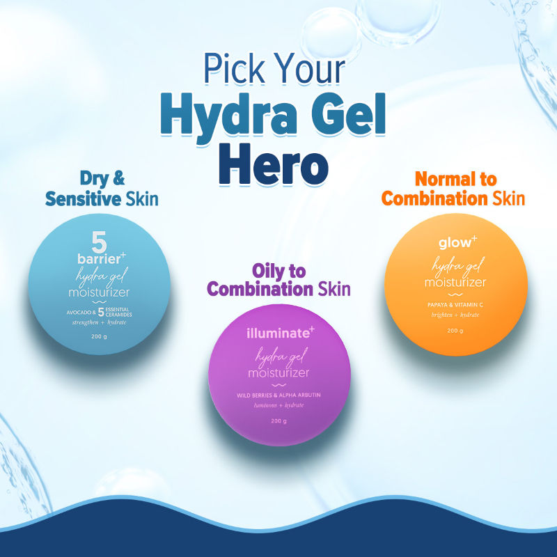 Barrier+ Hydra Gel Moisturizer With 5 Ceramides & Avocado For 24 Hour Intense Hydration