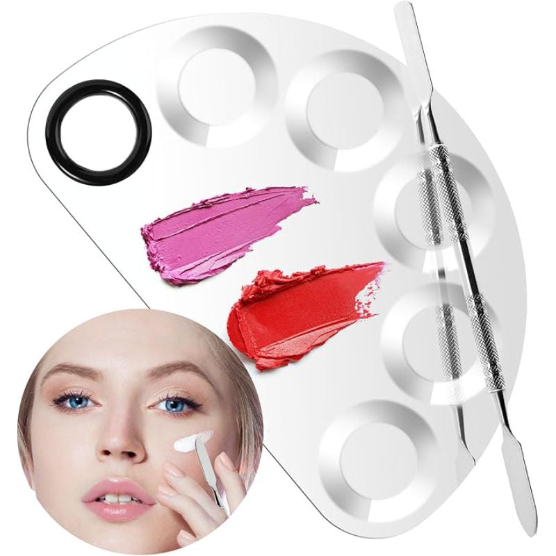 Colouefusion Stainless Steel Makeup Mixing Blending Palette and Spatula