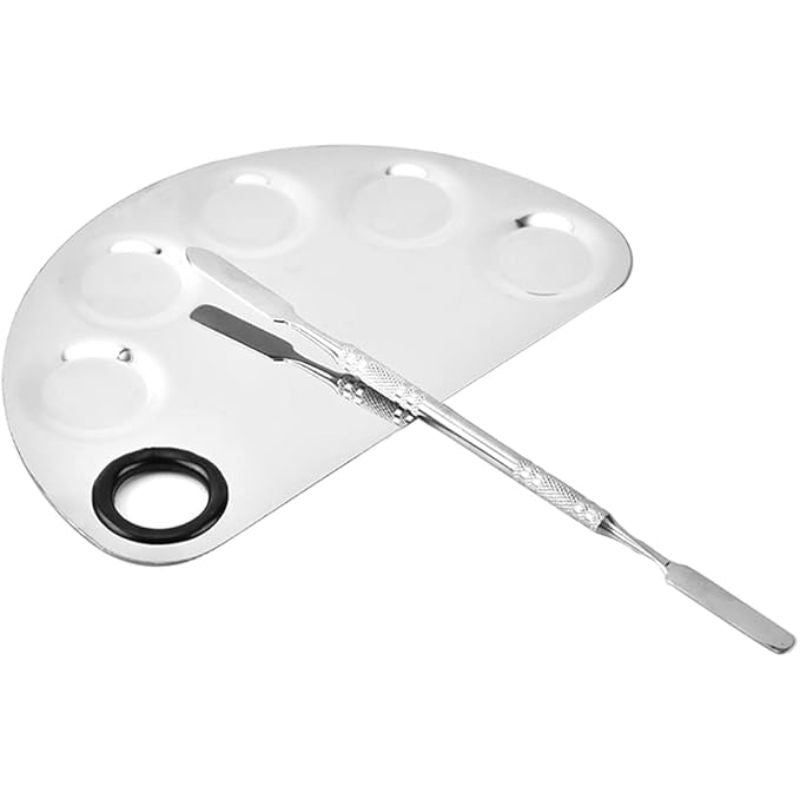 Colouefusion Stainless Steel Makeup Mixing Blending Palette and Spatula