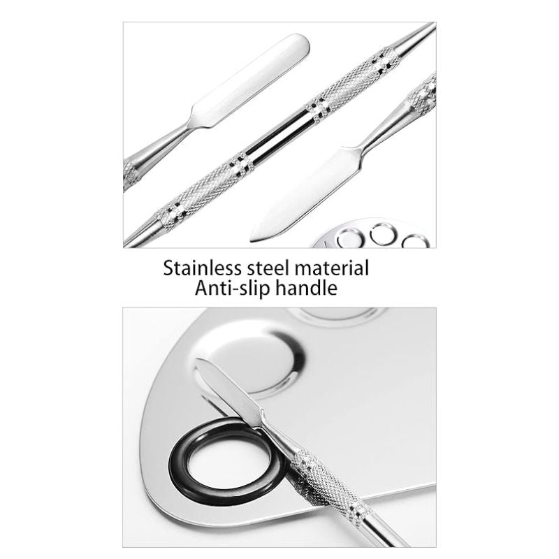 Colouefusion Stainless Steel Makeup Mixing Blending Palette and Spatula