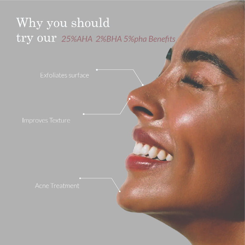 25% AHA, 2% BHA and 5% PHA Peeling Solution Face Serum