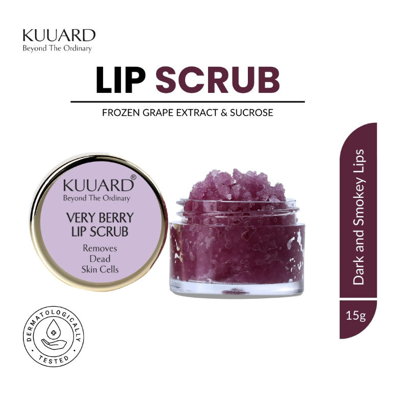 Lip Scrub for Dark & Pigmented Lips, Soft, Smooth & Hydrated Lips - Berry