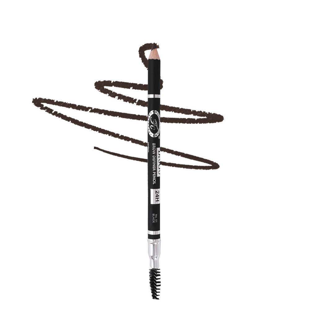 Colour Brow Definer Pencil With Spoolie - Black