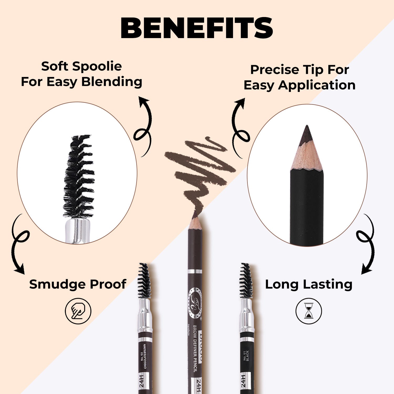 Colour Brow Definer Pencil With Spoolie
