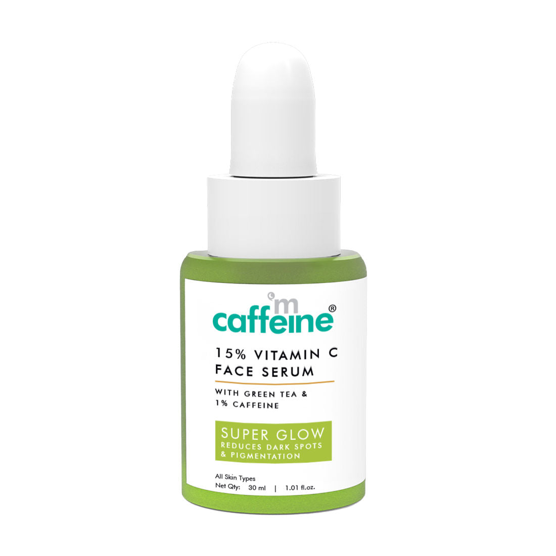 15% Vitamin C Face Serum for Glowing Skin with Green Tea - Reduces Dark Spots & Depigments
