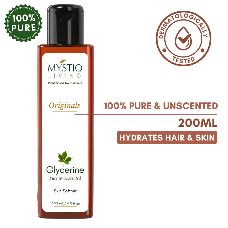 Glycerine Pure And Unscented , 100% Organic For Face, Hair & Skin Care - 200ml