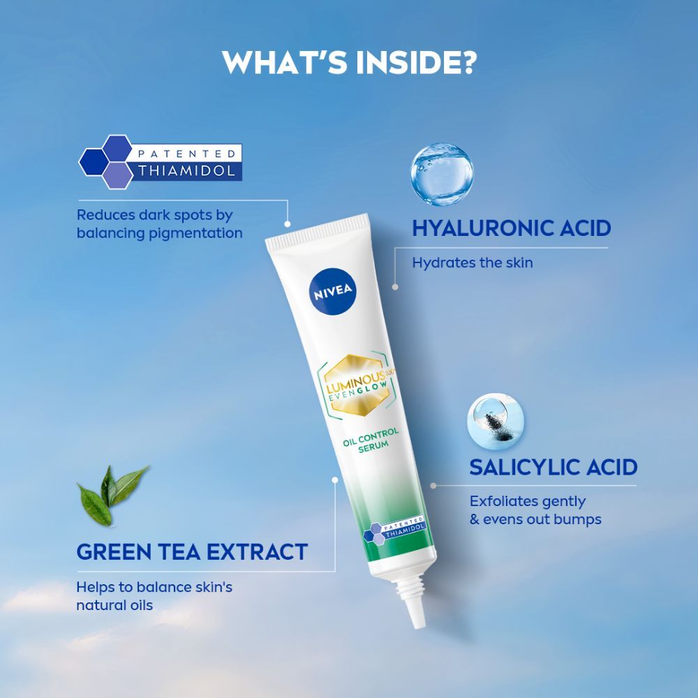 Luminous Even Glow Oil Control Serum Thiamidol, Salicylic, Hyaluronic Acid Reduces Dark Spot