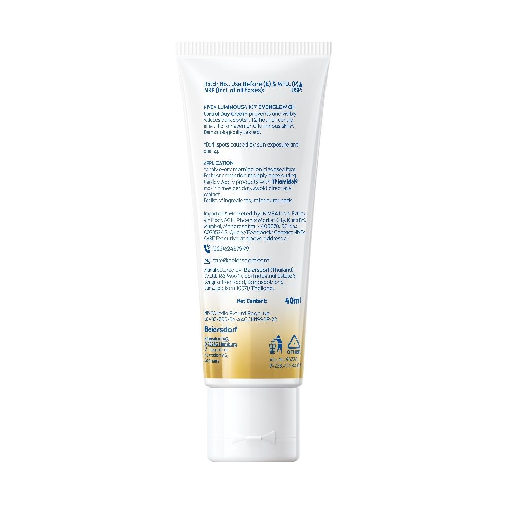Luminous Even Glow Oil Control Day Cream Spf 50,Thiamidol Uv Protection & Reduces Dark Spots