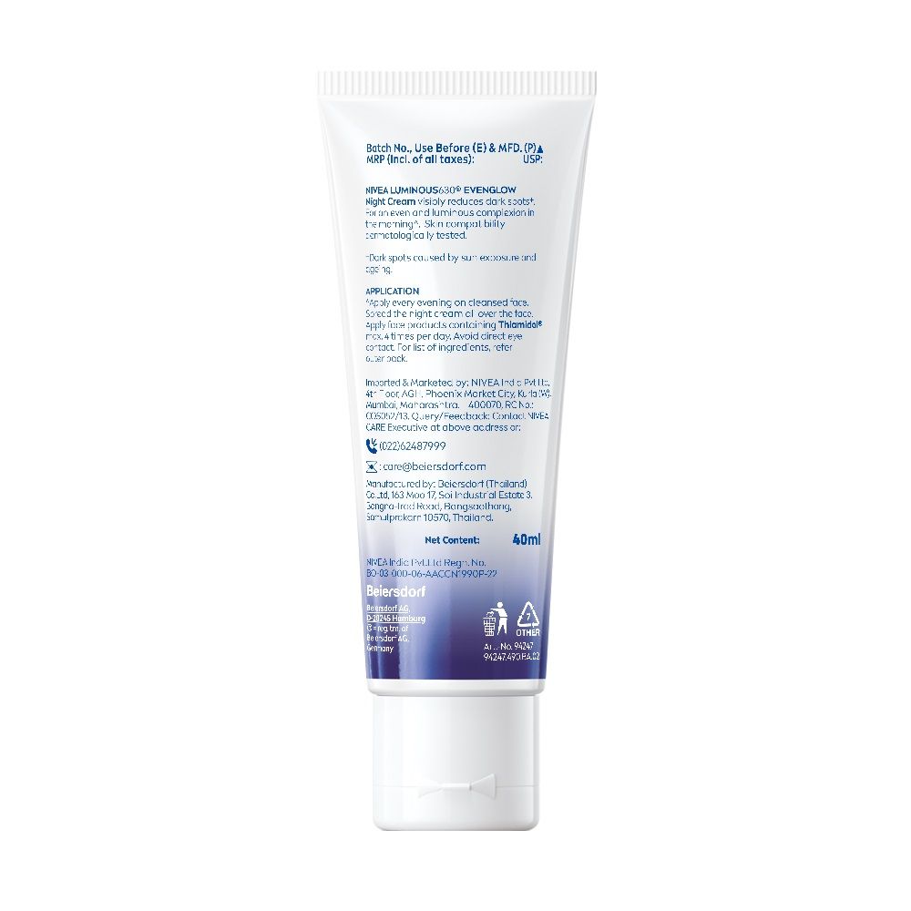 Luminous Even Glow Night Cream Thiamidol & Hyaluronic Acid Moisturizes & Reduces Dark Spots