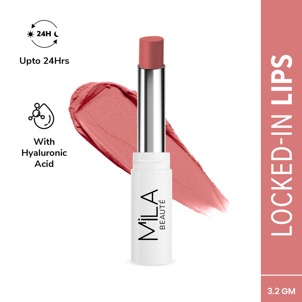 24 Hr Non-Transfer Matte Locked-In Lipstick - 4 Hot Nude