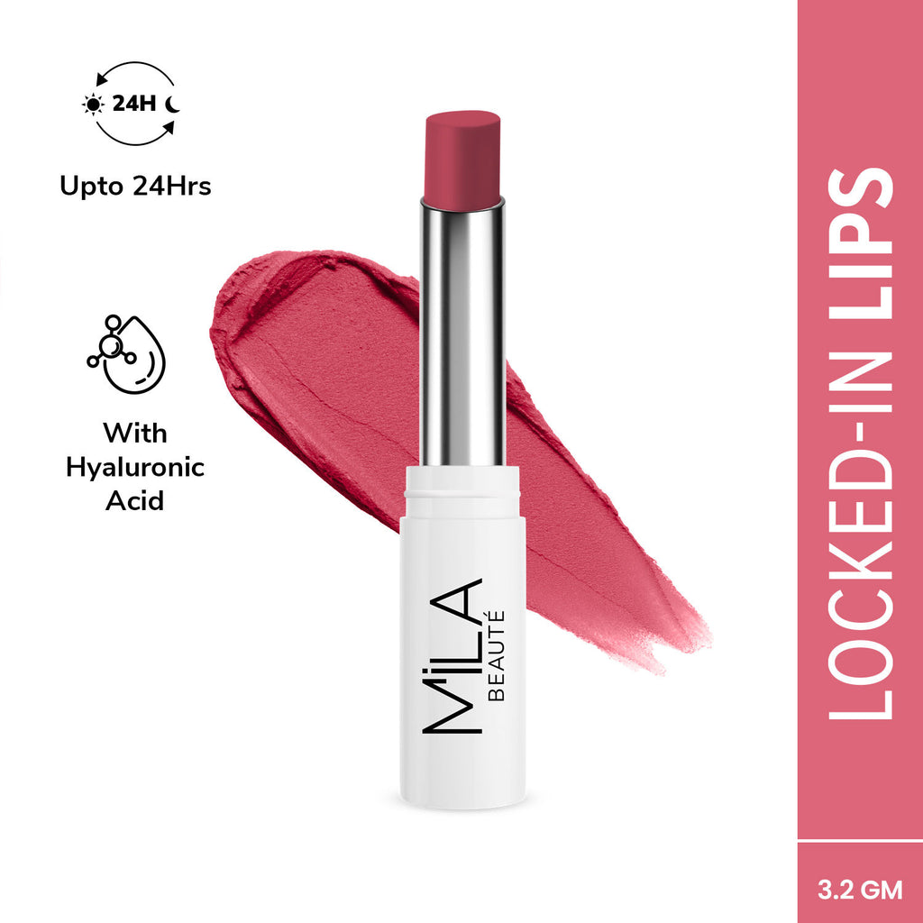 24 Hr Non-Transfer Matte Locked-In Lipstick - 5 Peachy Pink