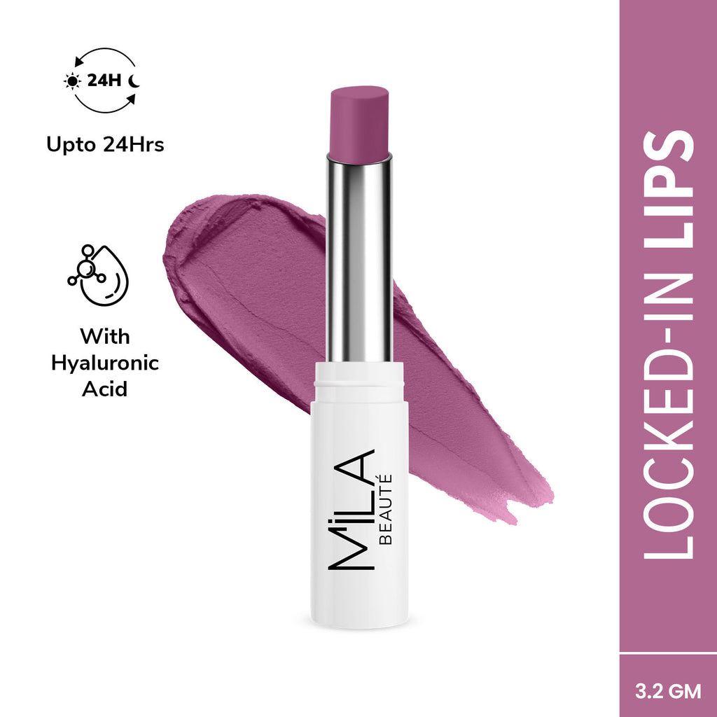 24 Hr Non-Transfer Matte Locked-In Lipstick - 9 Mauve Pink