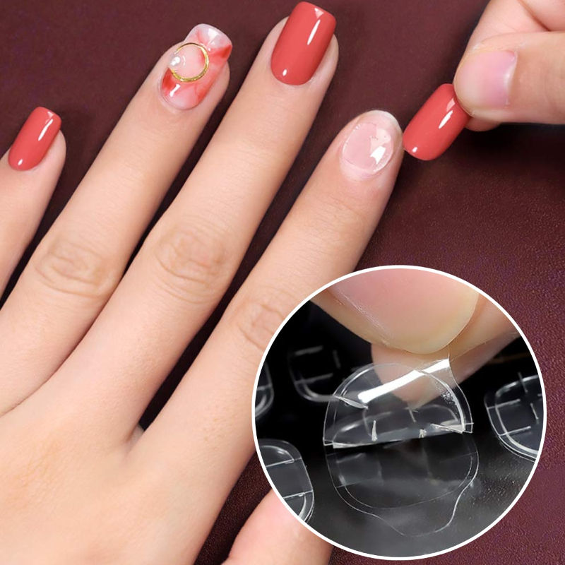 Nail Glue Tabs For Press-On, Stick-On Extensions & Fake Nails Adhesive Jelly Sticker 5 Sheets