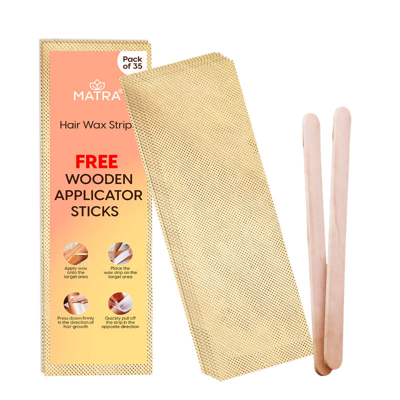 Wax Strips Hair Waxing for Full Body Facial Hair Removal - Free Wooden Stick Knife Applicators