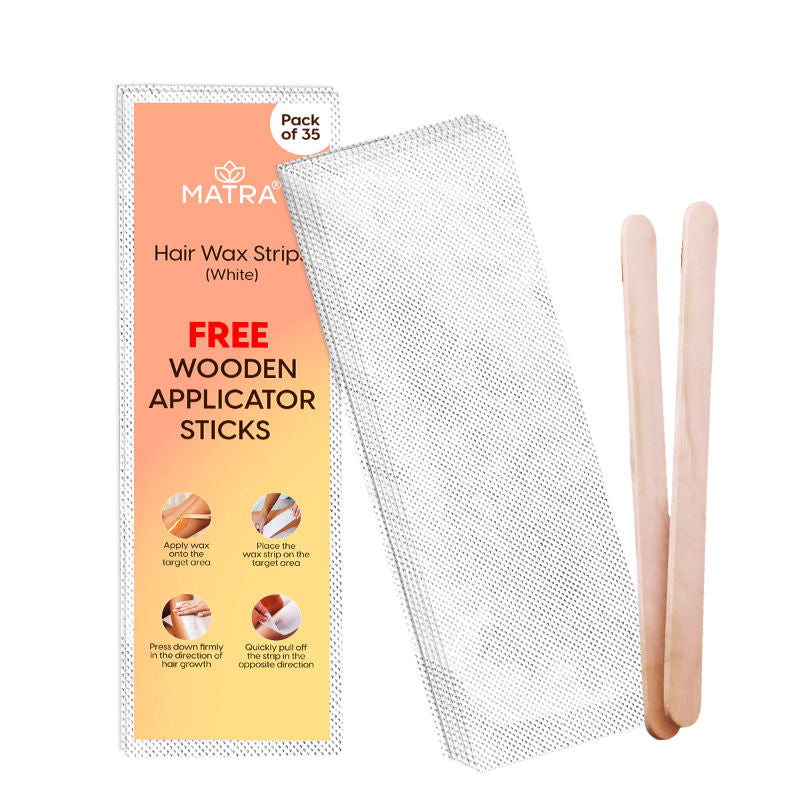 Wax Strips Hair Waxing for Full Body Facial Hair Removal - Free Wooden Stick Knife Applicators