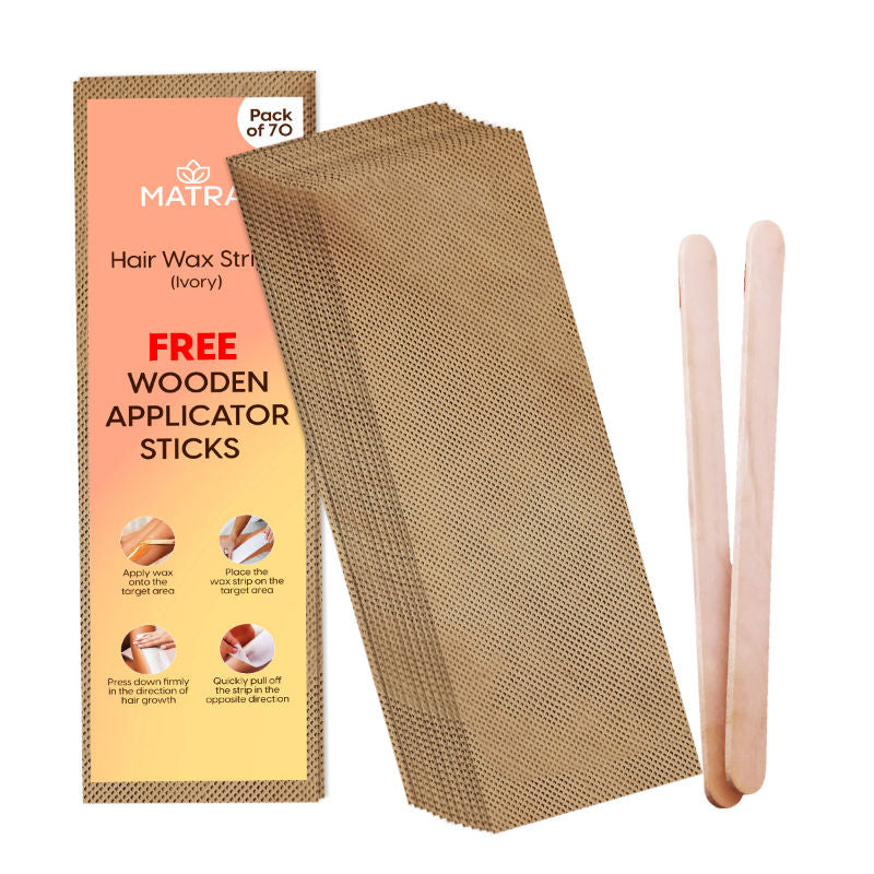 Wax Strips Hair Waxing for Full Body Facial Hair Removal - Free Wooden Stick Knife Applicators
