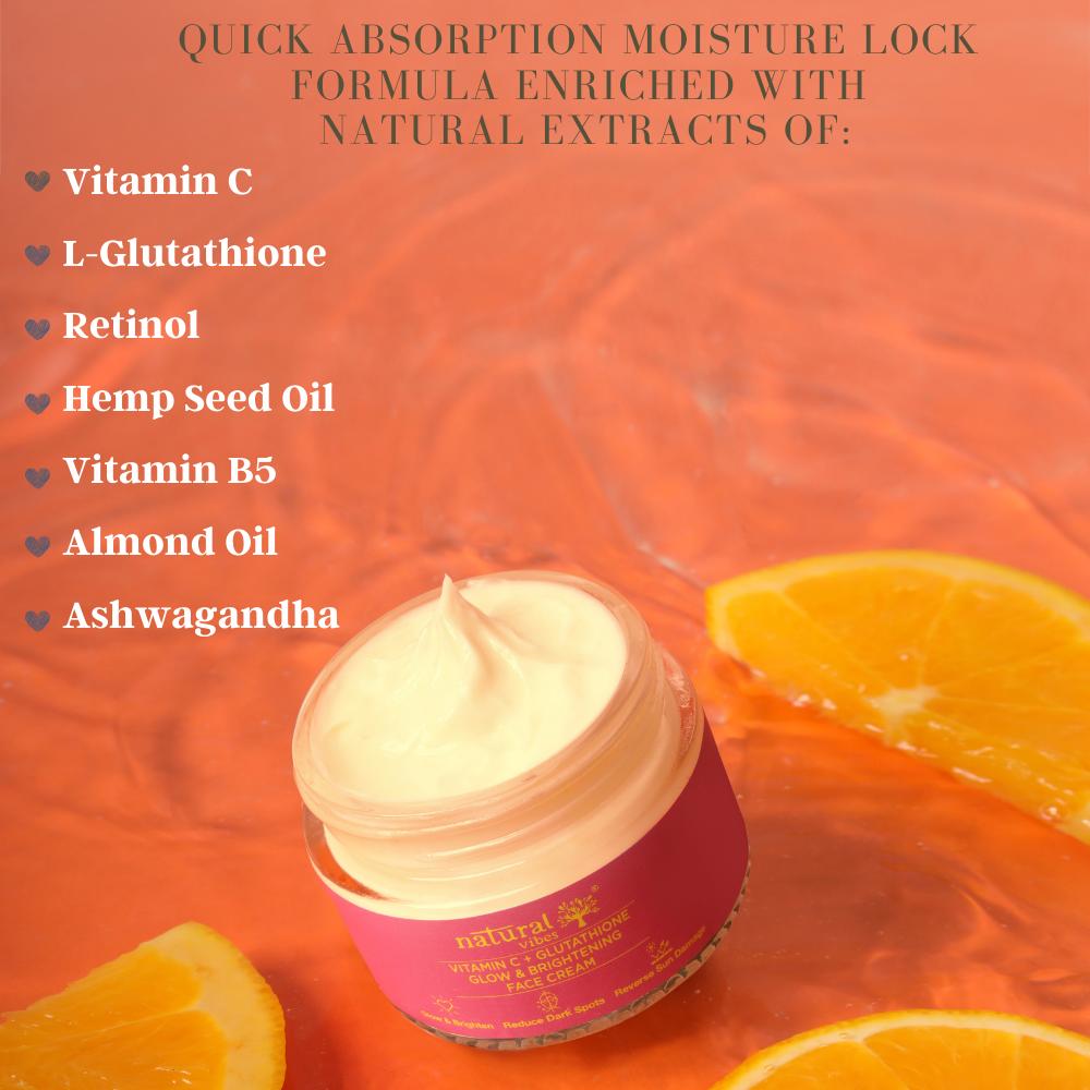 Vitamin C + Glutathione Glow & Brightening Face Cream