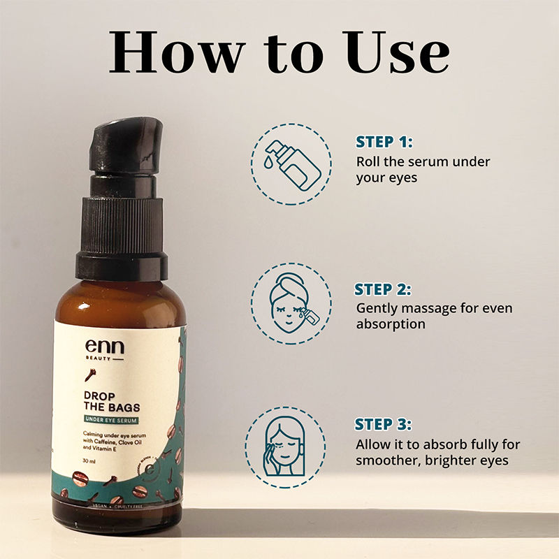 Under Eye Serum For Dark Circle, Wrinkles & Puffiness Reduction With Caffeine & Clove Oil