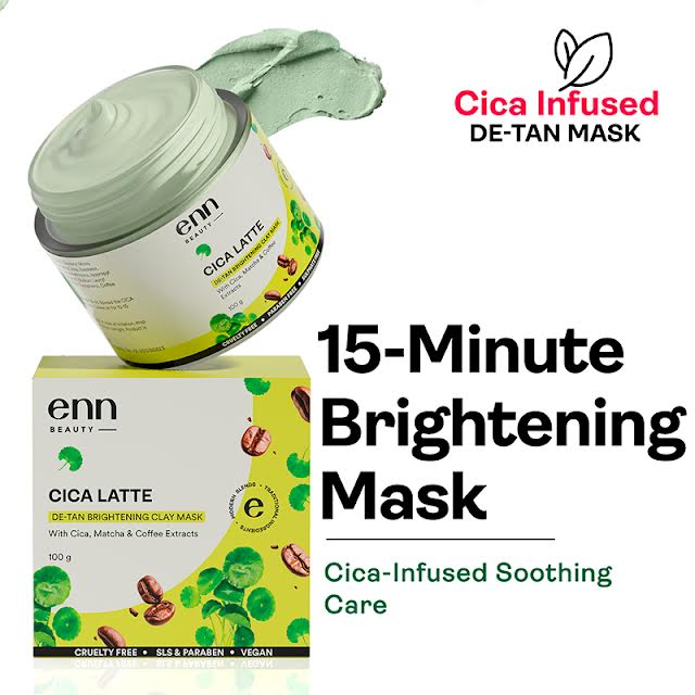 Cica Latte De-Tan Clay Mask with Matcha, Coffee & Cica for Brightening & Oil Control