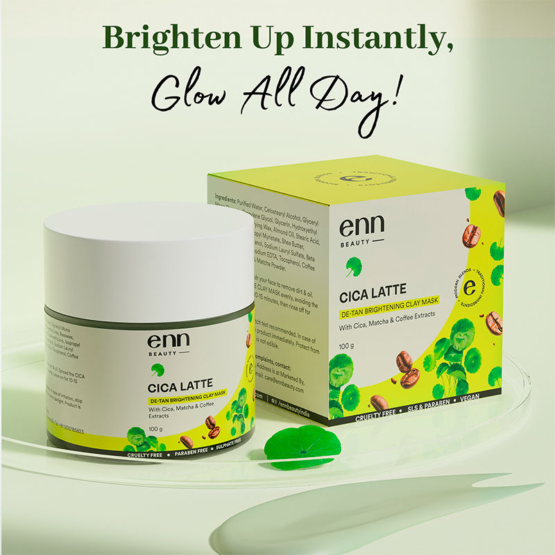 Cica Latte De-Tan Clay Mask with Matcha, Coffee & Cica for Brightening & Oil Control