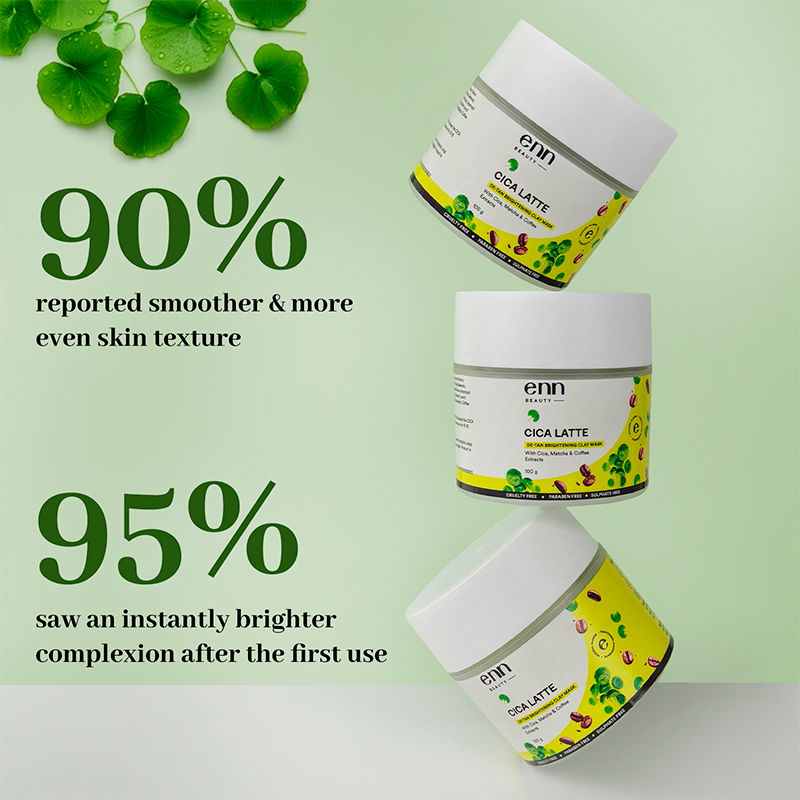 Cica Latte De-Tan Clay Mask with Matcha, Coffee & Cica for Brightening & Oil Control