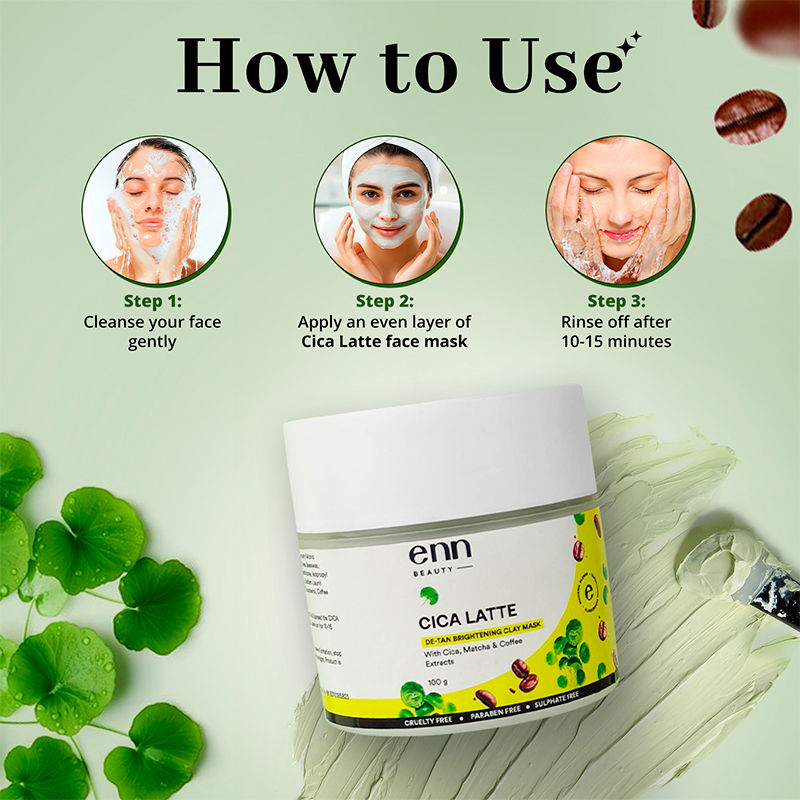 Cica Latte De-Tan Clay Mask with Matcha, Coffee & Cica for Brightening & Oil Control