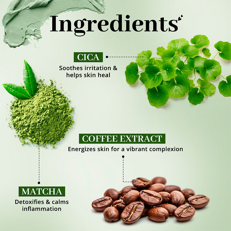 Cica Latte De-Tan Clay Mask with Matcha, Coffee & Cica for Brightening & Oil Control