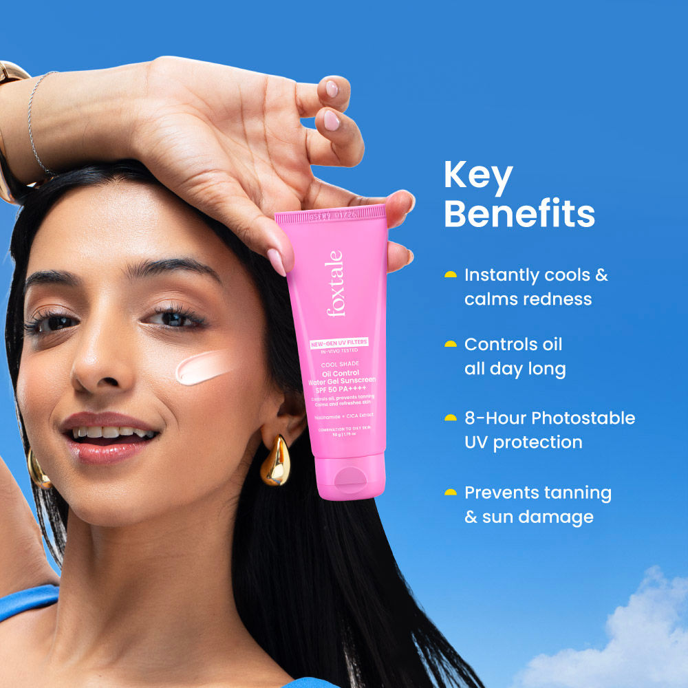 SPF 50 Aqua-Gel Lightweight Sunscreen for Oily Skin, In-Vivo Tested PA++++, Matte Finish.
