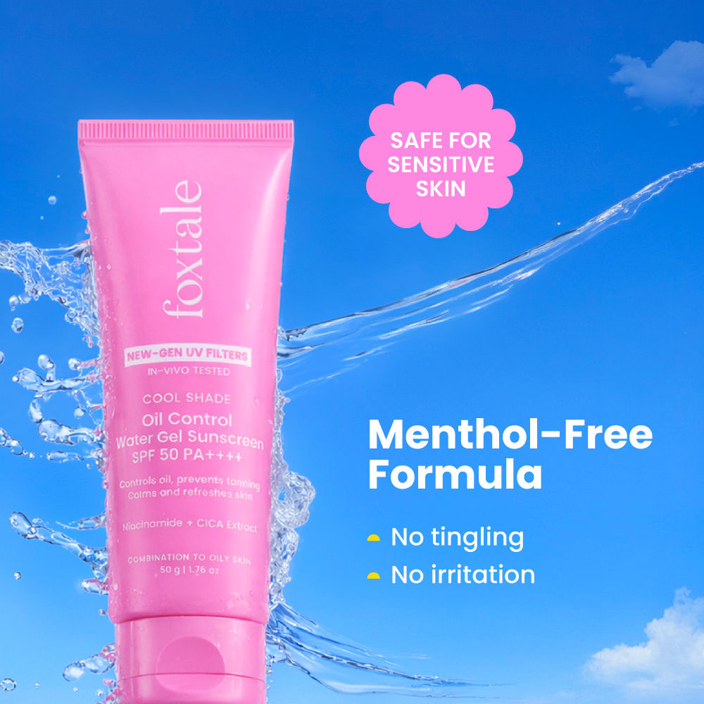 SPF 50 Aqua-Gel Lightweight Sunscreen for Oily Skin, In-Vivo Tested PA++++, Matte Finish.