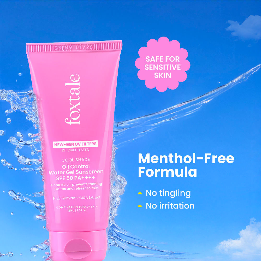SPF 50 Aqua-Gel Lightweight Sunscreen for Oily Skin, In-Vivo Tested PA++++, Matte Finish.