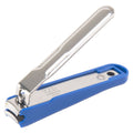 Tsumekiri Stainless Steel Nail Cutter with Curved Blade And Nail Tray - Blue