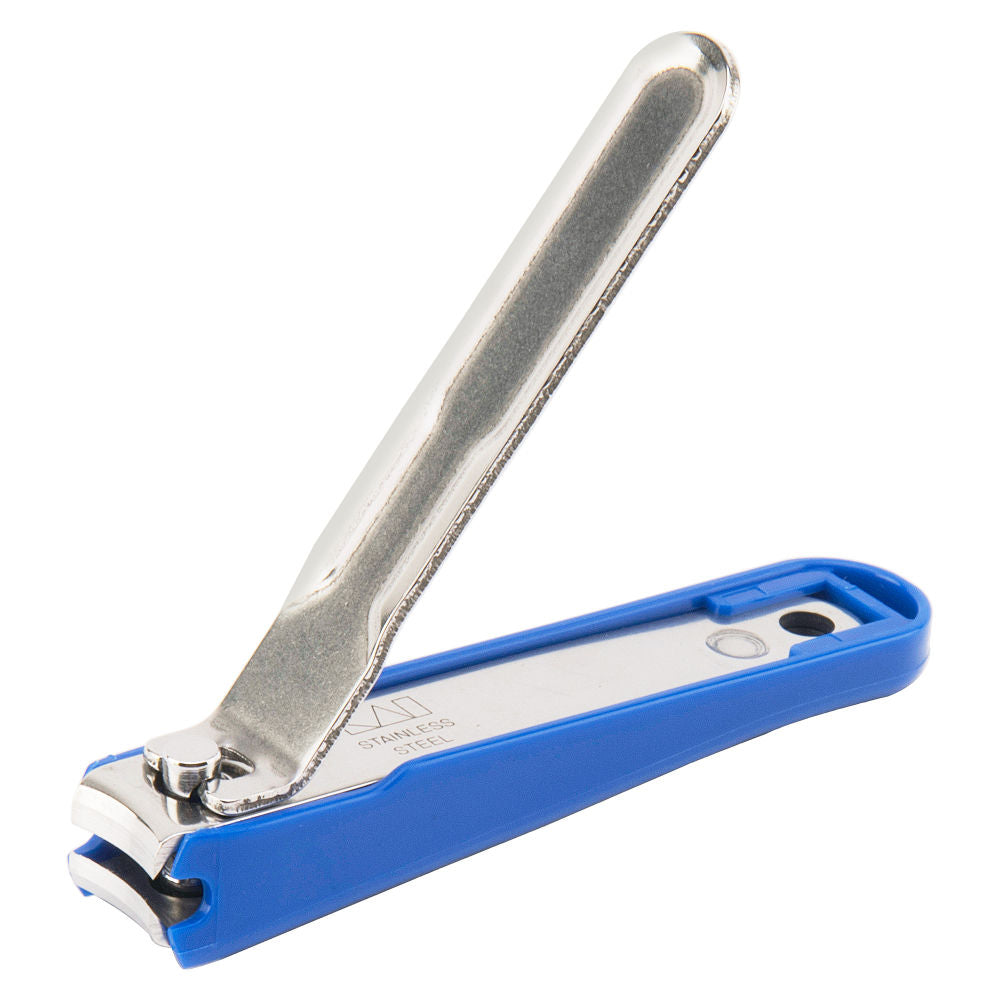 Tsumekiri Stainless Steel Nail Cutter with Curved Blade And Nail Tray - Blue