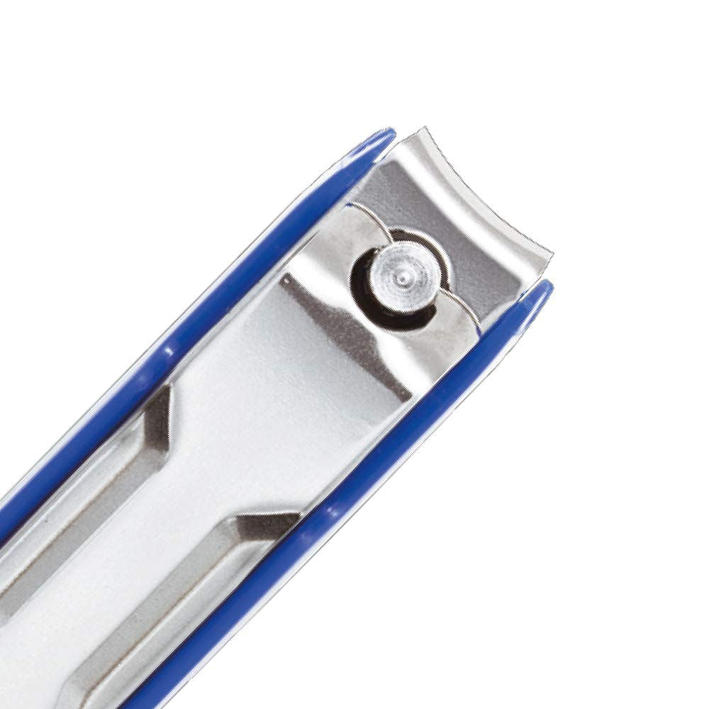 Tsumekiri Stainless Steel Nail Cutter with Curved Blade And Nail Tray - Blue