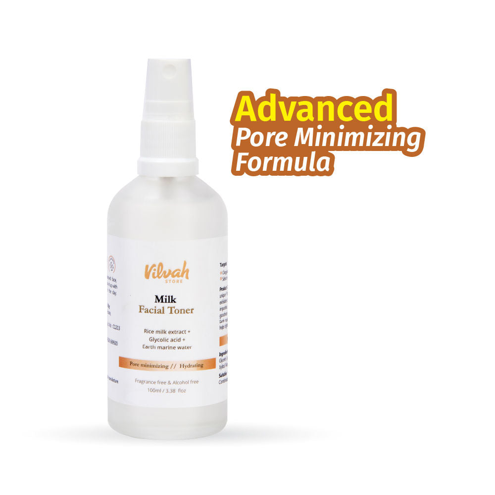 Face Toner with Rice Milk extract, Glycolic acid & Earth Marine Water for Pore-minimizing