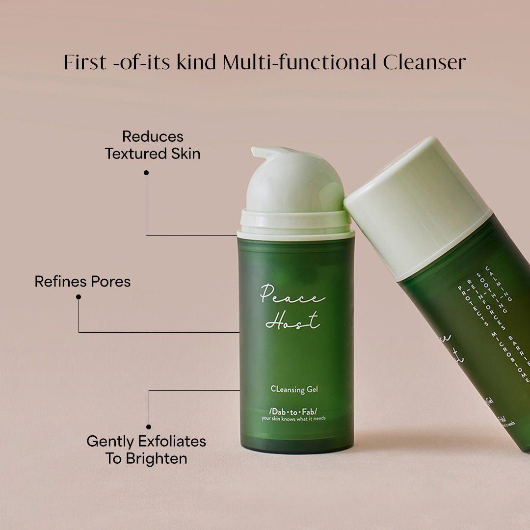 Peace Host Balm to Gel Exfoliating Cleanser with Turmeric & Niacinamide for Dry & Sensitive Skin
