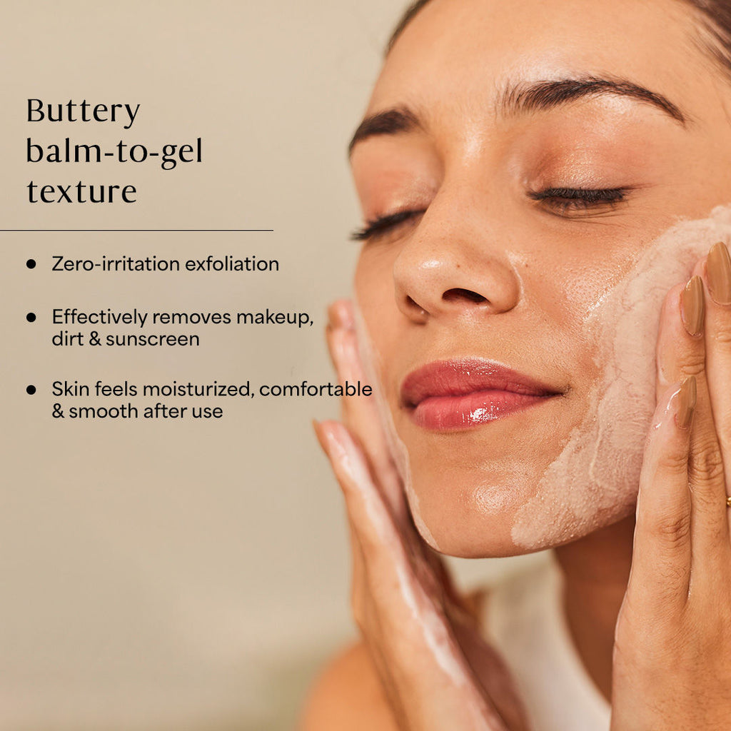 Peace Host Balm to Gel Exfoliating Cleanser with Turmeric & Niacinamide for Dry & Sensitive Skin