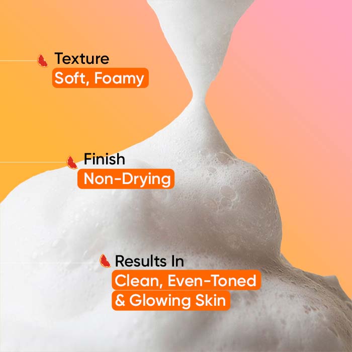 Vitamin C + E Super Bright Foaming Face Wash, Blood Orange & Papaya, Reduces Dullness