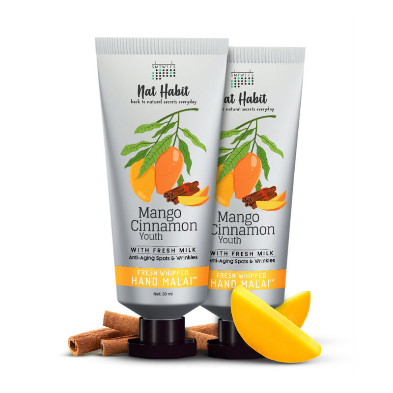 Mango Cinnamon Youth Hand Malai, Hand Creams for Dry Hands With Shea Butter For Women, Men