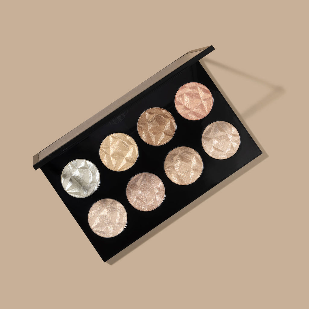 Glowing Goddess Highlighter Palette - Intense Glow, Silky Smooth Micro Pearls, Blends Seamlessly