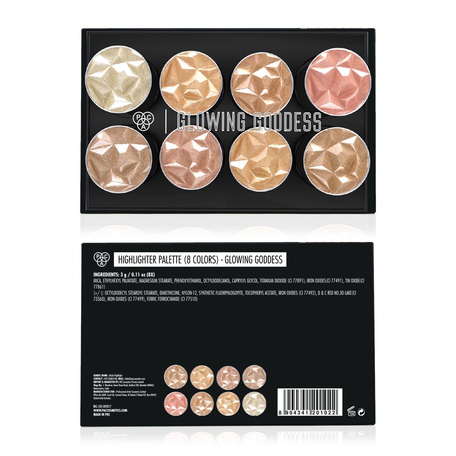 Glowing Goddess Highlighter Palette - Intense Glow, Silky Smooth Micro Pearls, Blends Seamlessly