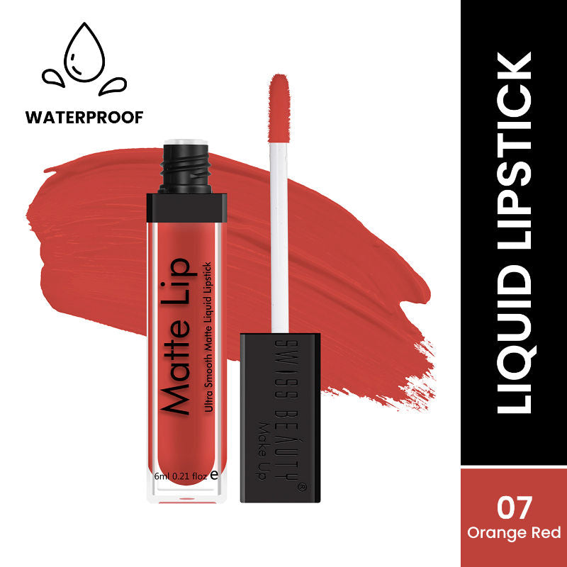 Ultra Smooth Matte Liquid Lipstick - 7 Orange Red