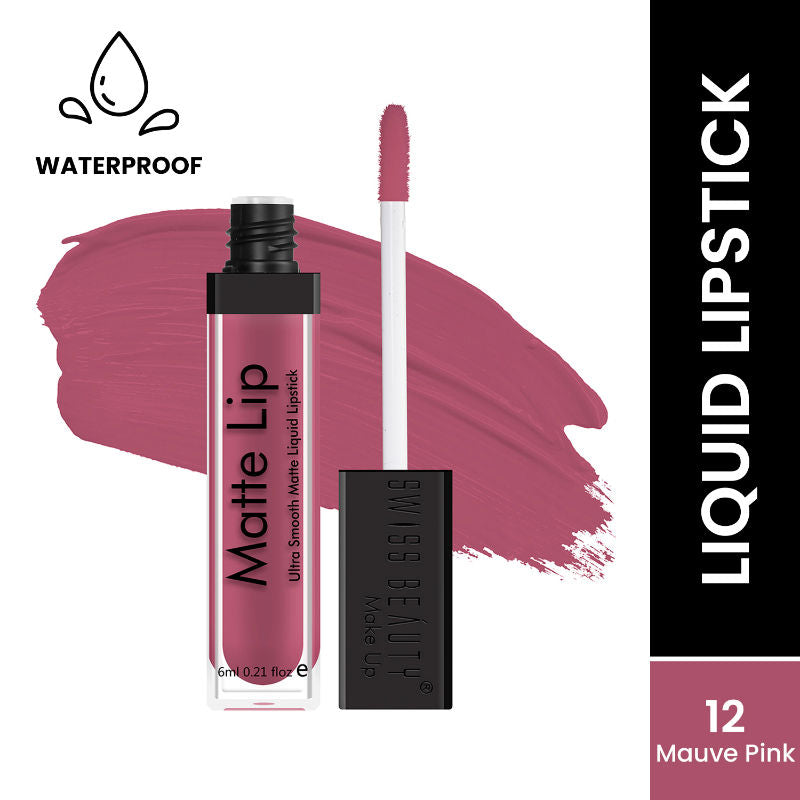 Ultra Smooth Matte Liquid Lipstick - 12 Mauve Pink
