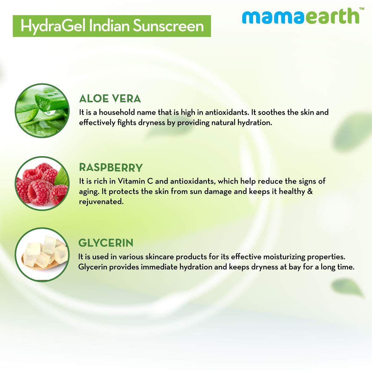HydraGel Indian Sunscreen SPF 50, with Aloe Vera & Raspberry for Tan Protection