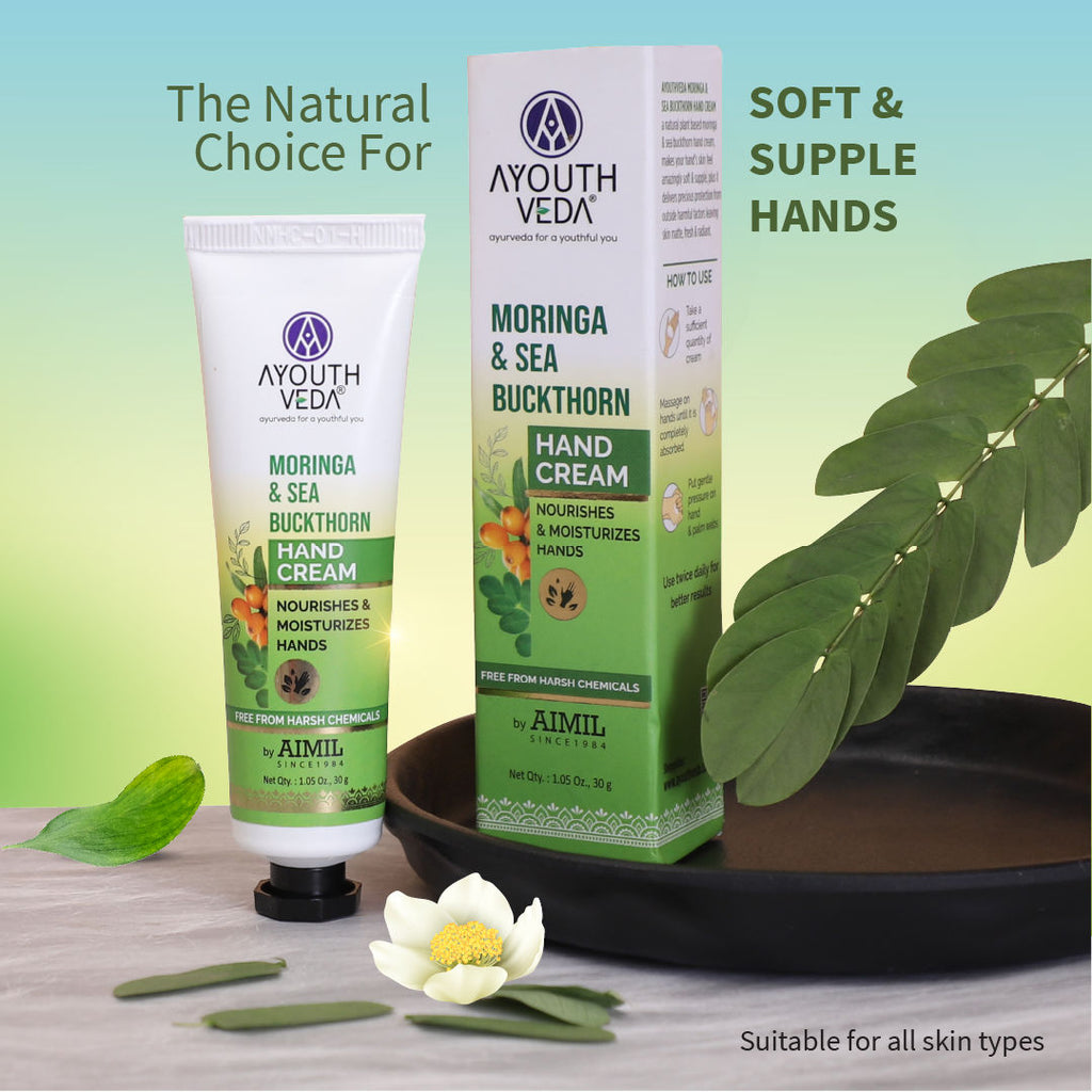 Moringa & Sea Buckthorn Hand Cream with Vitamin C to Nourish & Protect Dry Hands