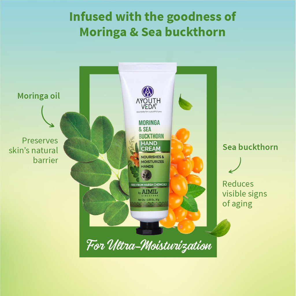 Moringa & Sea Buckthorn Hand Cream with Vitamin C to Nourish & Protect Dry Hands