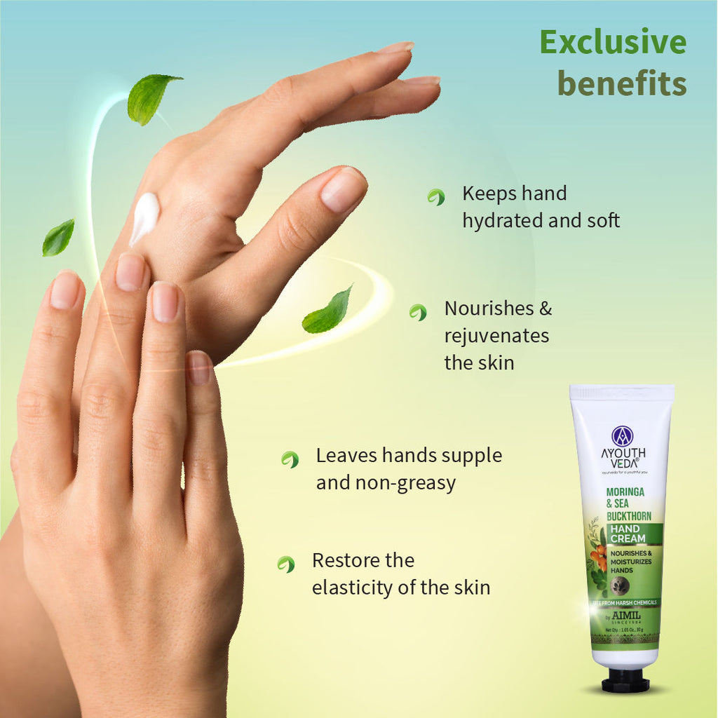 Moringa & Sea Buckthorn Hand Cream with Vitamin C to Nourish & Protect Dry Hands